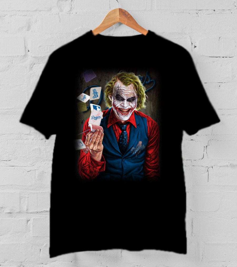 Los Angeles Dodgers Joker Playing Cards Smiling Face T-Shirt