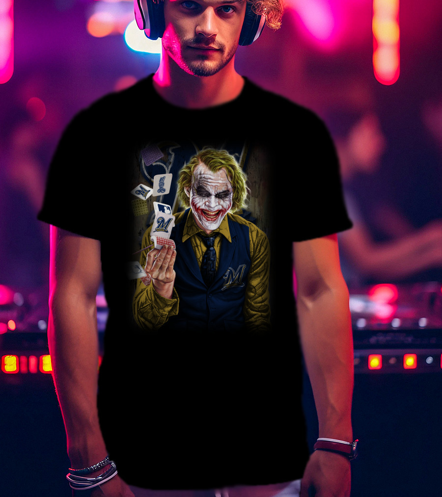 Milwaukee Brewers Joker Card Playing Concept T-Shirt