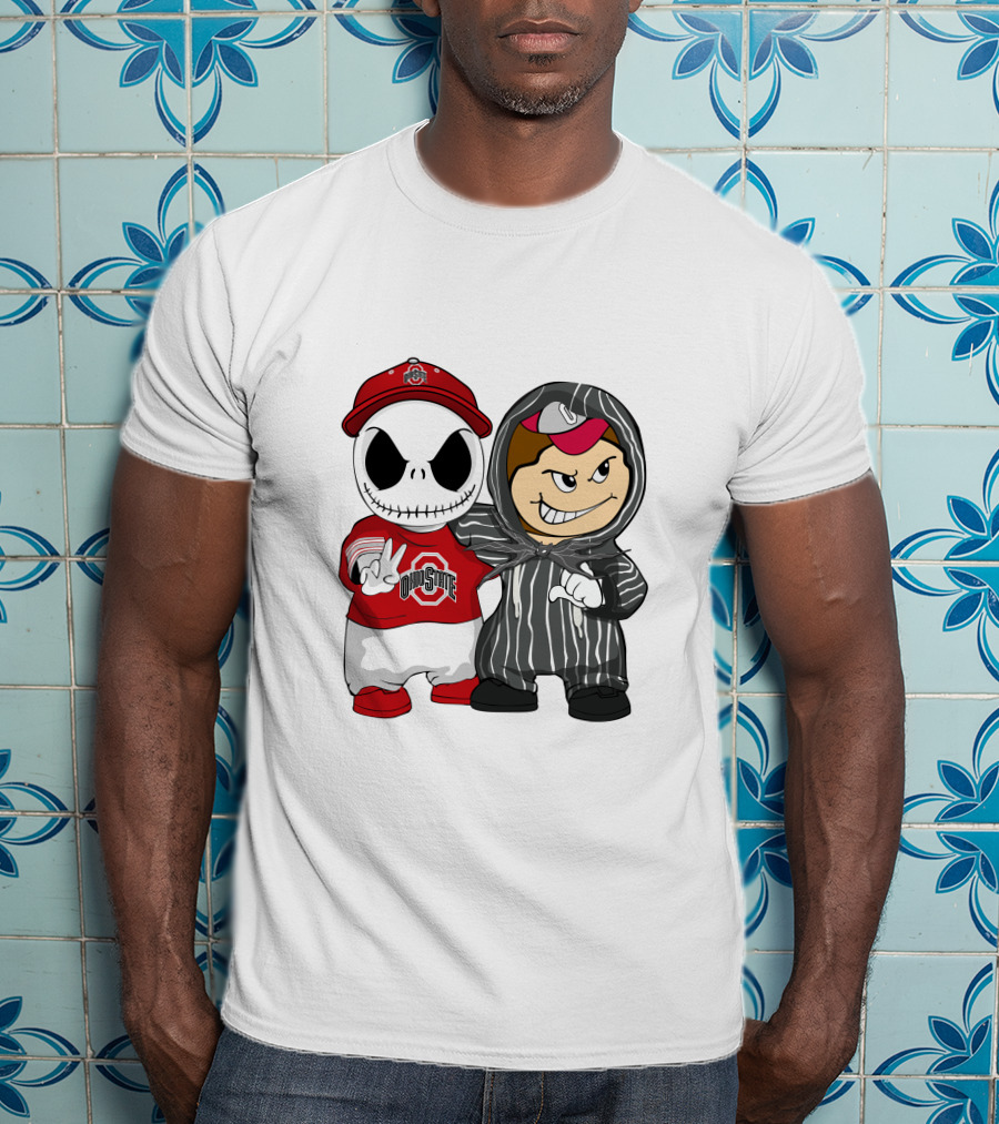 Ohio State Buckeyes Jack Skellington Character Friends In Team T-Shirt