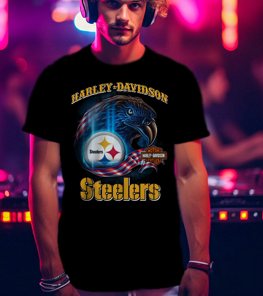 Harley Davidson Steelers Motor Cycles T-Shirt
