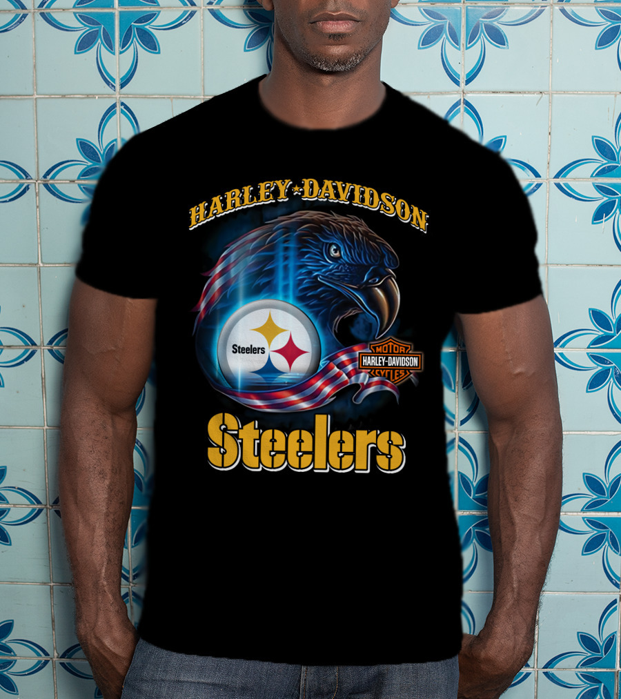 Harley Davidson Steelers Motor Cycles T-Shirt