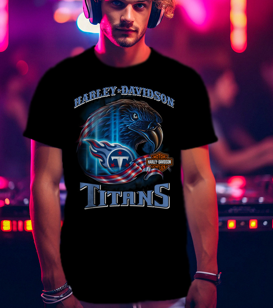 Harley Davidson Tennessee Titans Motorcycle Cycles T-Shirt