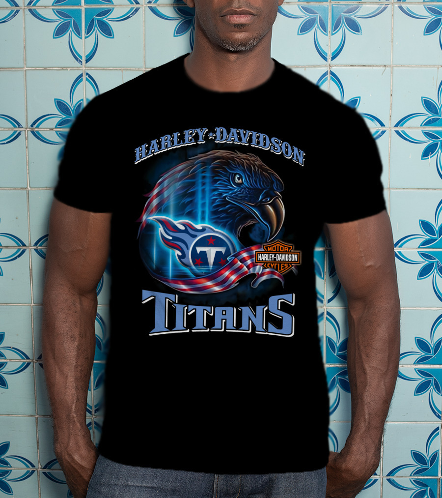 Harley Davidson Tennessee Titans Motorcycle Cycles T-Shirt