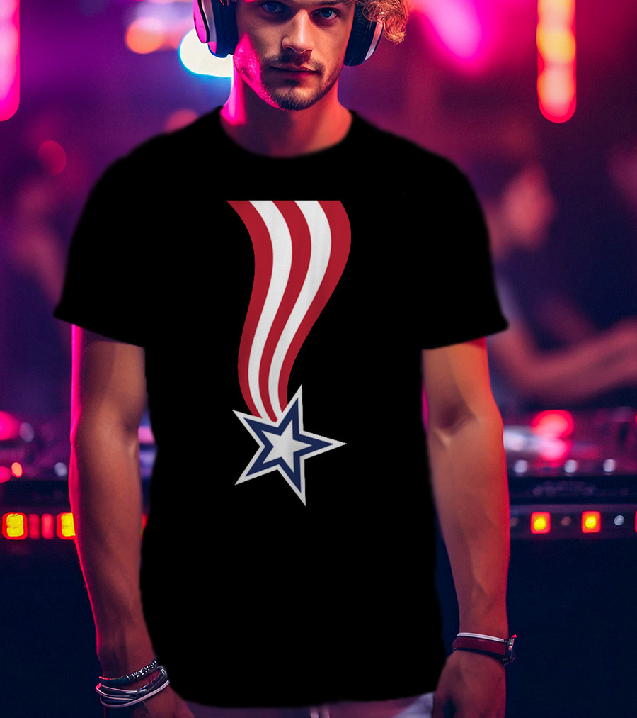 All American Flag Ribbon Star T-Shirt