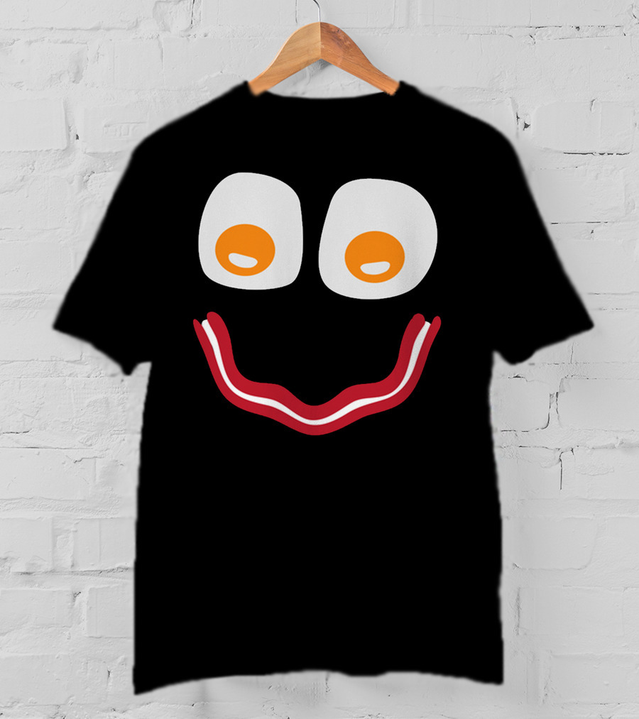 Bacon And Eggs Smiley Face T-Shirt