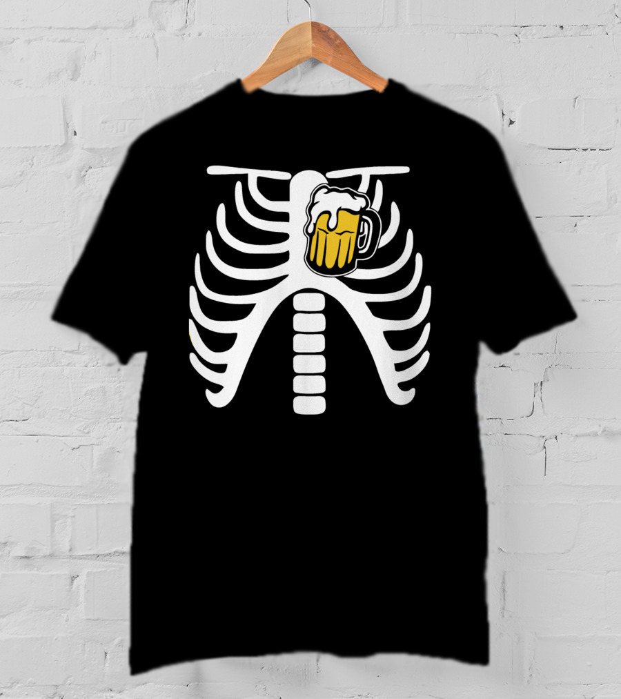 Beer Keeps Me Alive Mug Ribcage T-Shirt