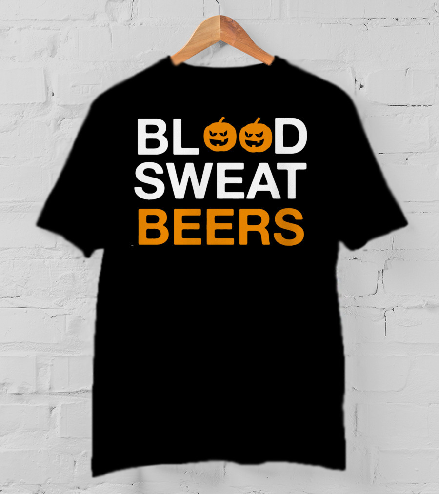 Blood Sweat Beers Halloween Pumpkins T-Shirt