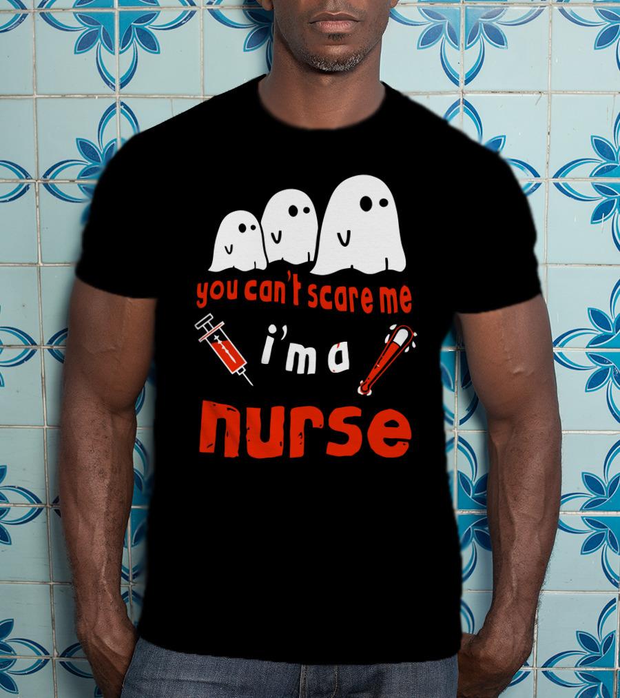 You Can't Scare Me I'm A Nurse Ghosts Syringe Bat T-Shirt