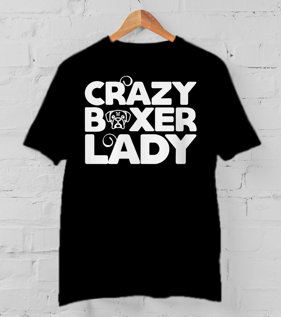 Crazy Boxer Lady Pup T-Shirt