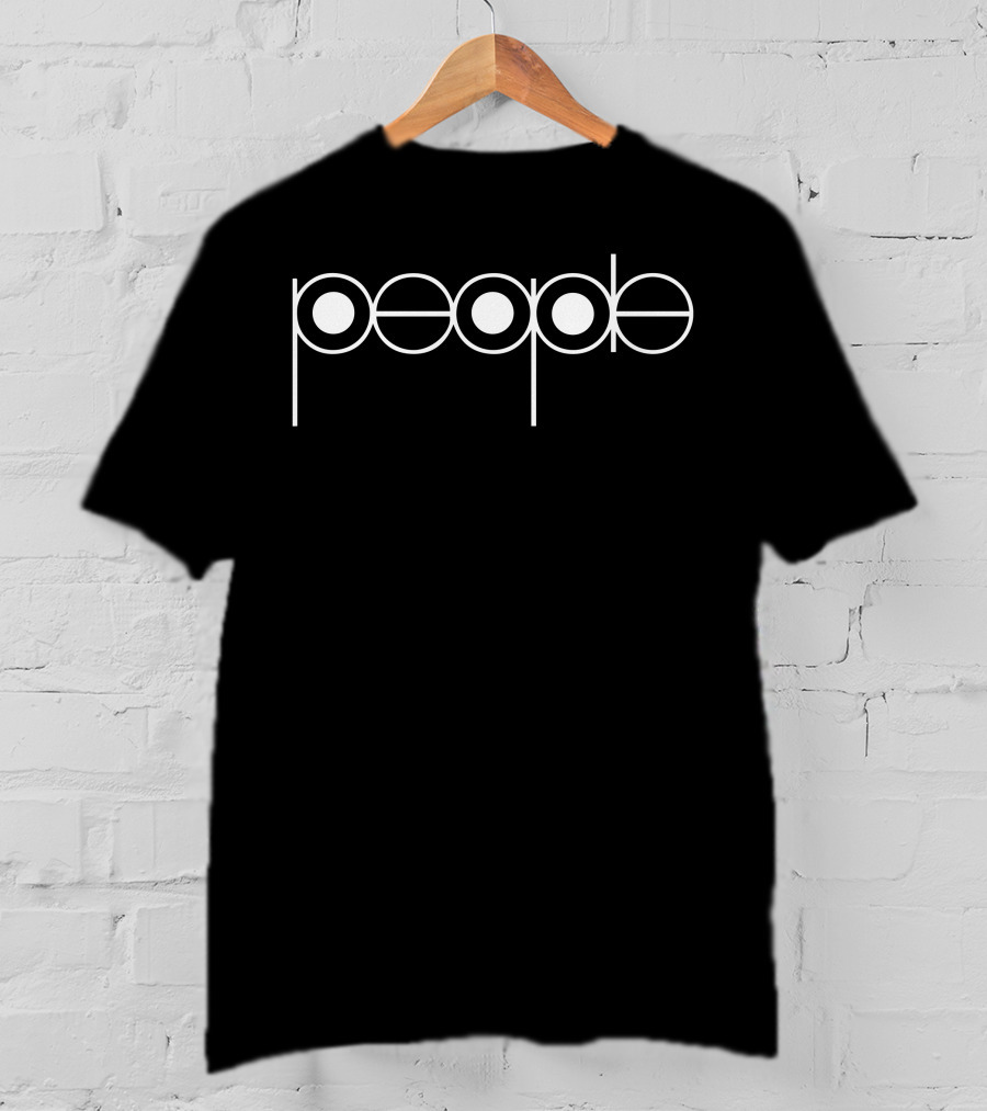 People Records Logo Minimalist Black T-Shirt