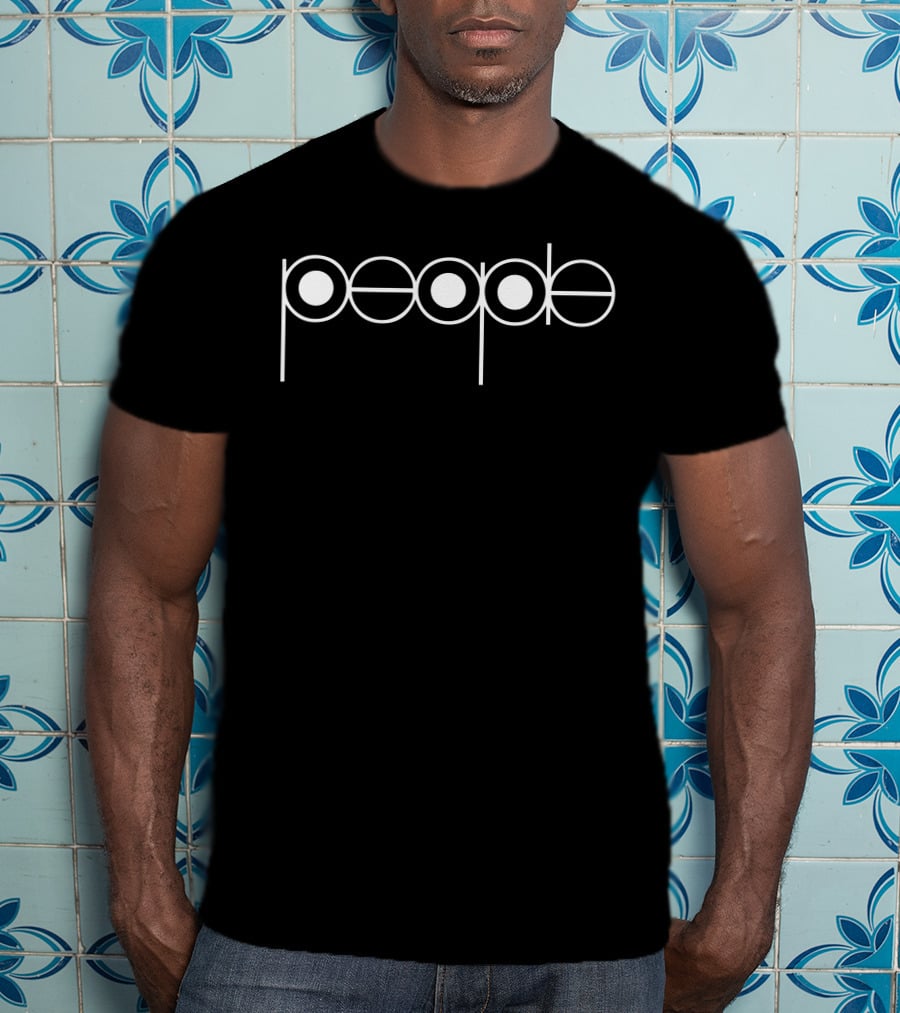People Records Logo Minimalist Black T-Shirt