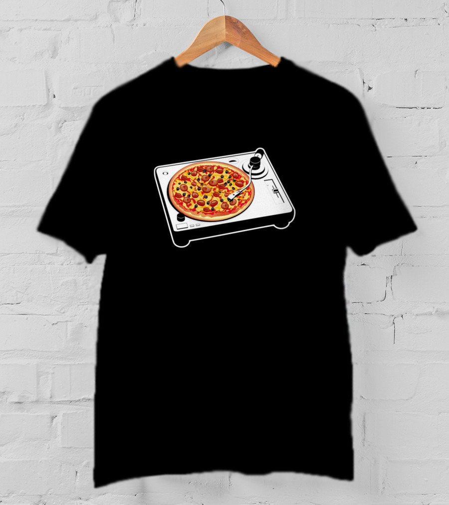 Pizza Turntable DJ Plate T-Shirt