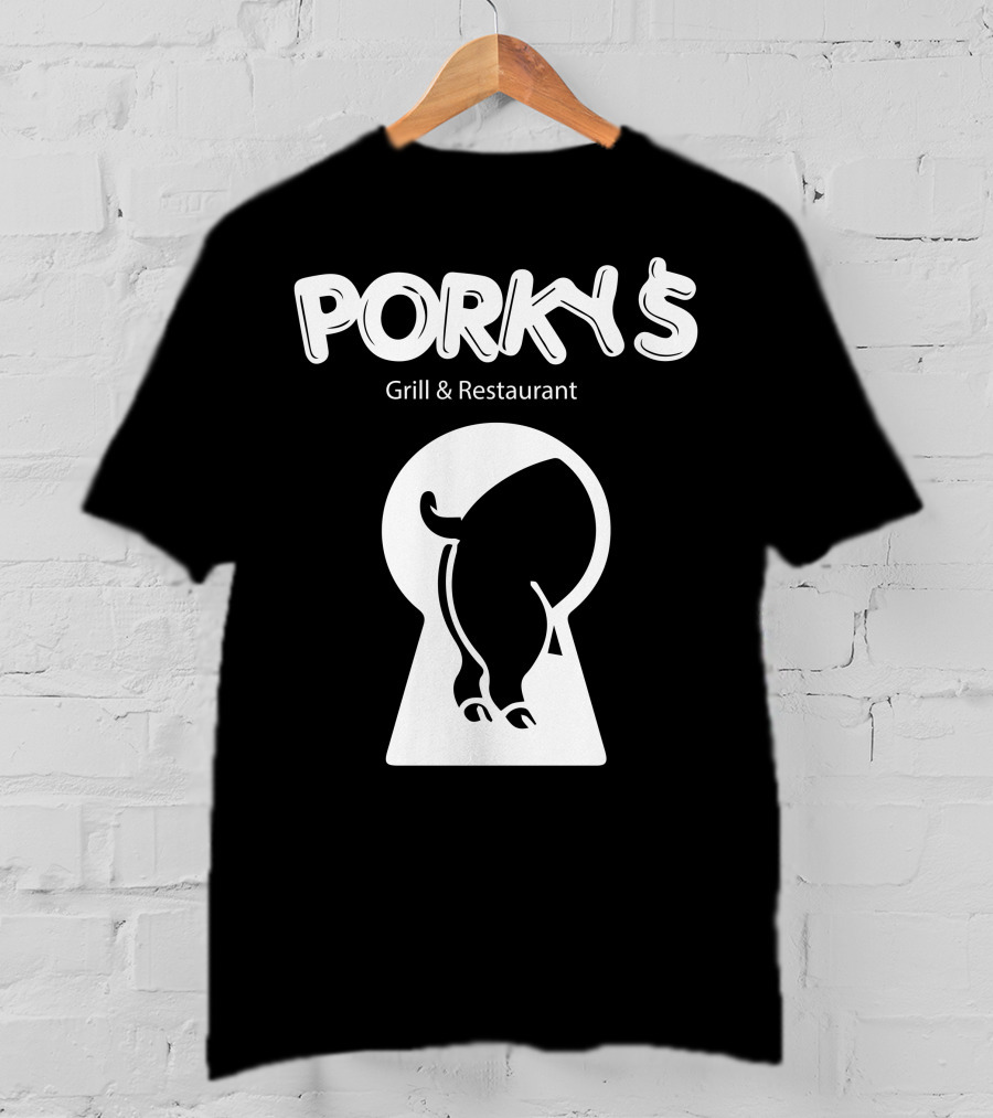 Porky's Grill And Restaurant Keyhole Pig T-Shirt