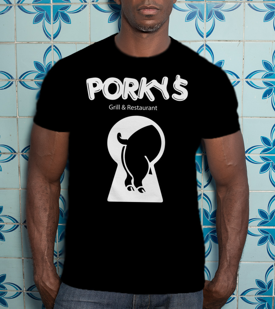 Porky's Grill And Restaurant Keyhole Pig T-Shirt