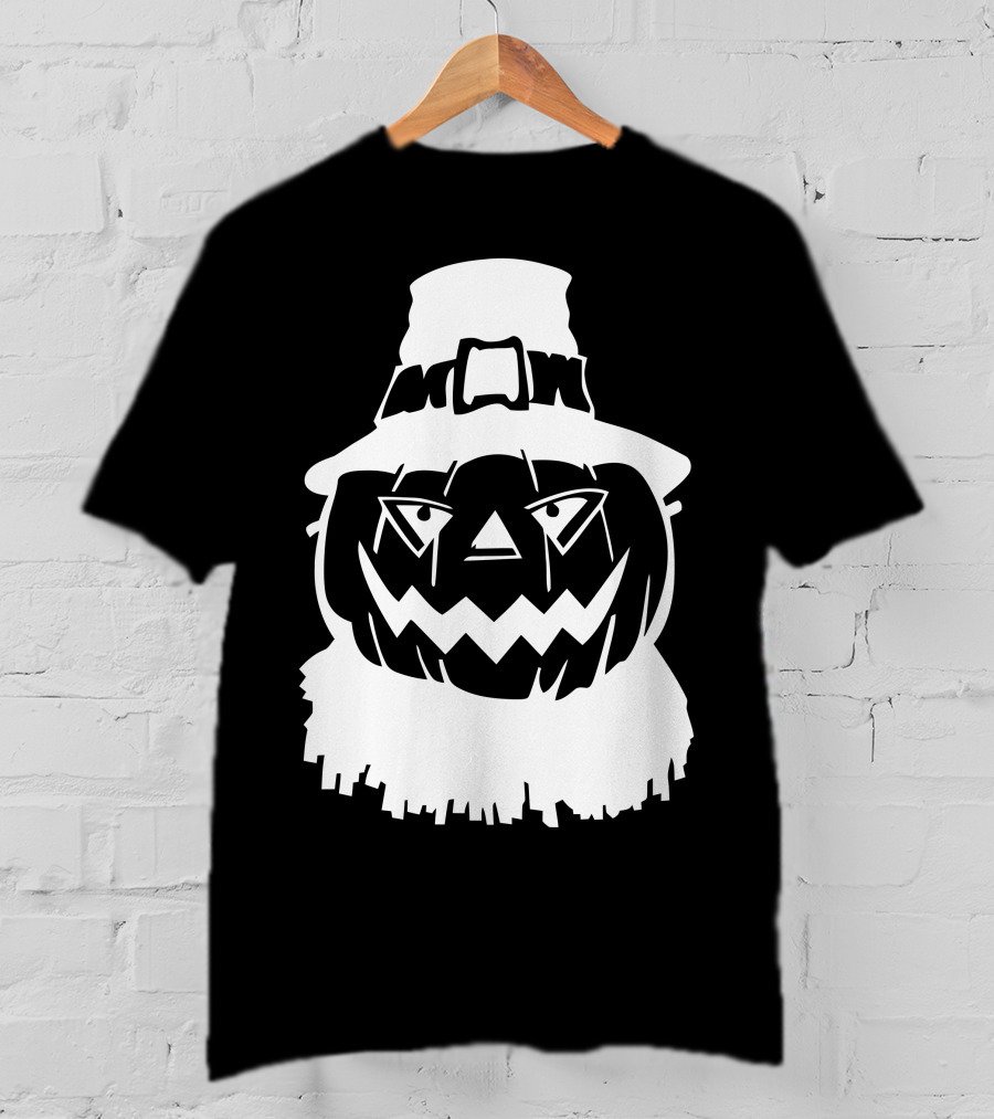 Pumpkin Face Scarecrow Hat T-Shirt