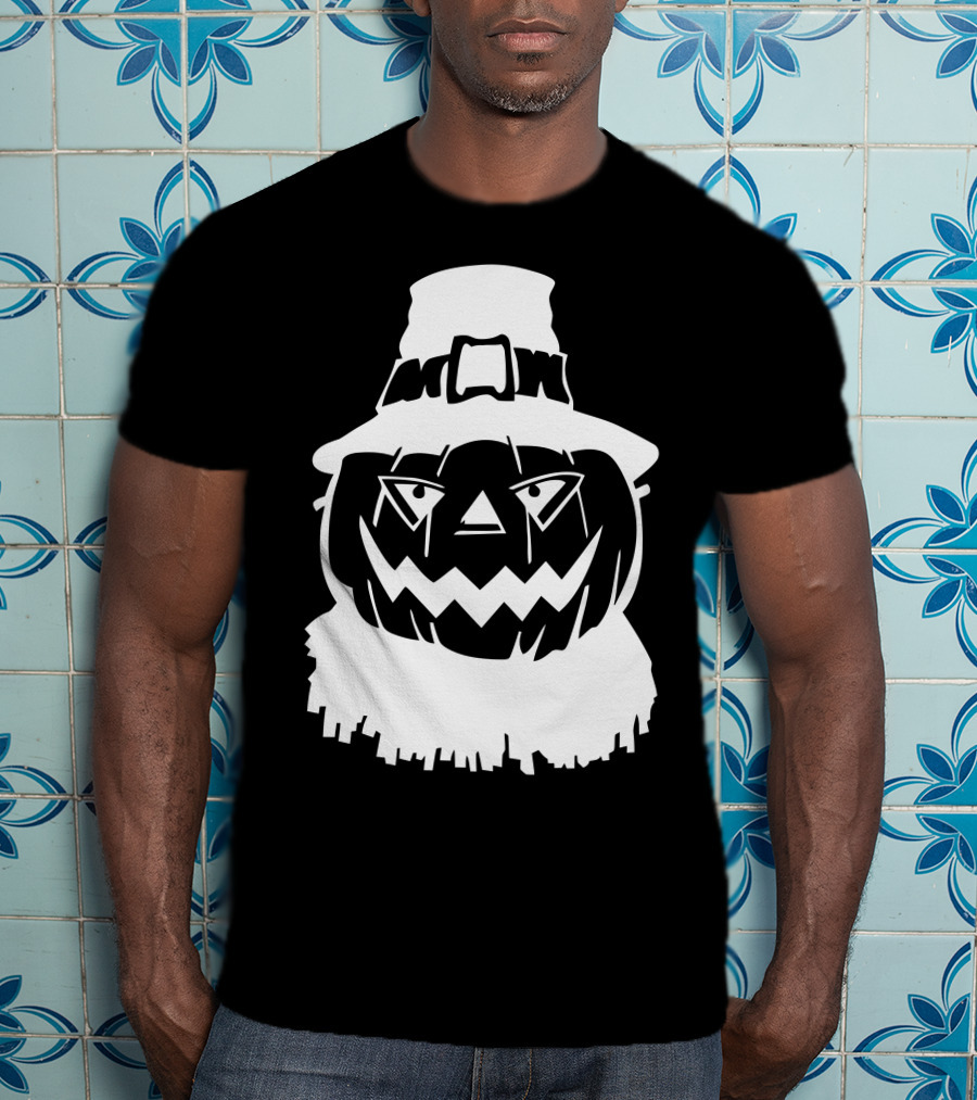 Pumpkin Face Scarecrow Hat T-Shirt