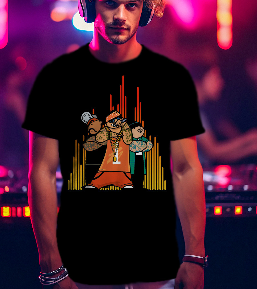 Rapper Gang Urban Tattoo Microphone Trio T-Shirt