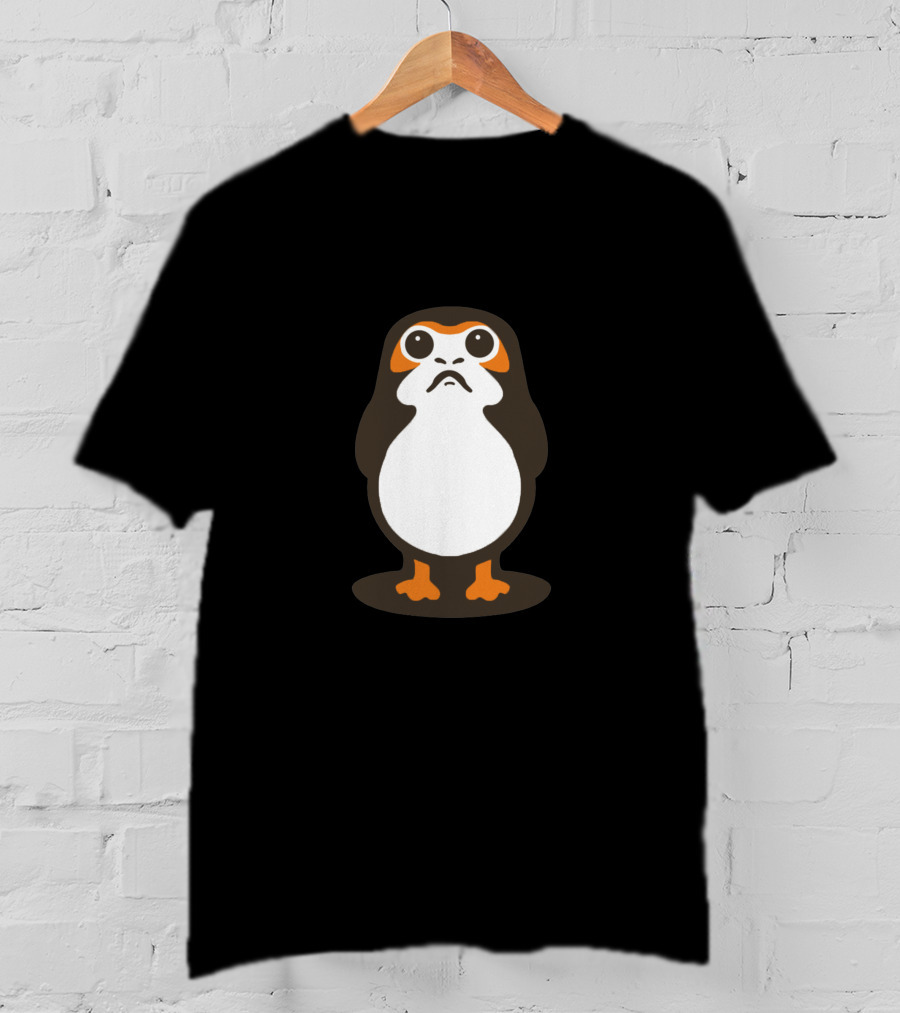Retro Galactic Penguin Meets Porg T-Shirt