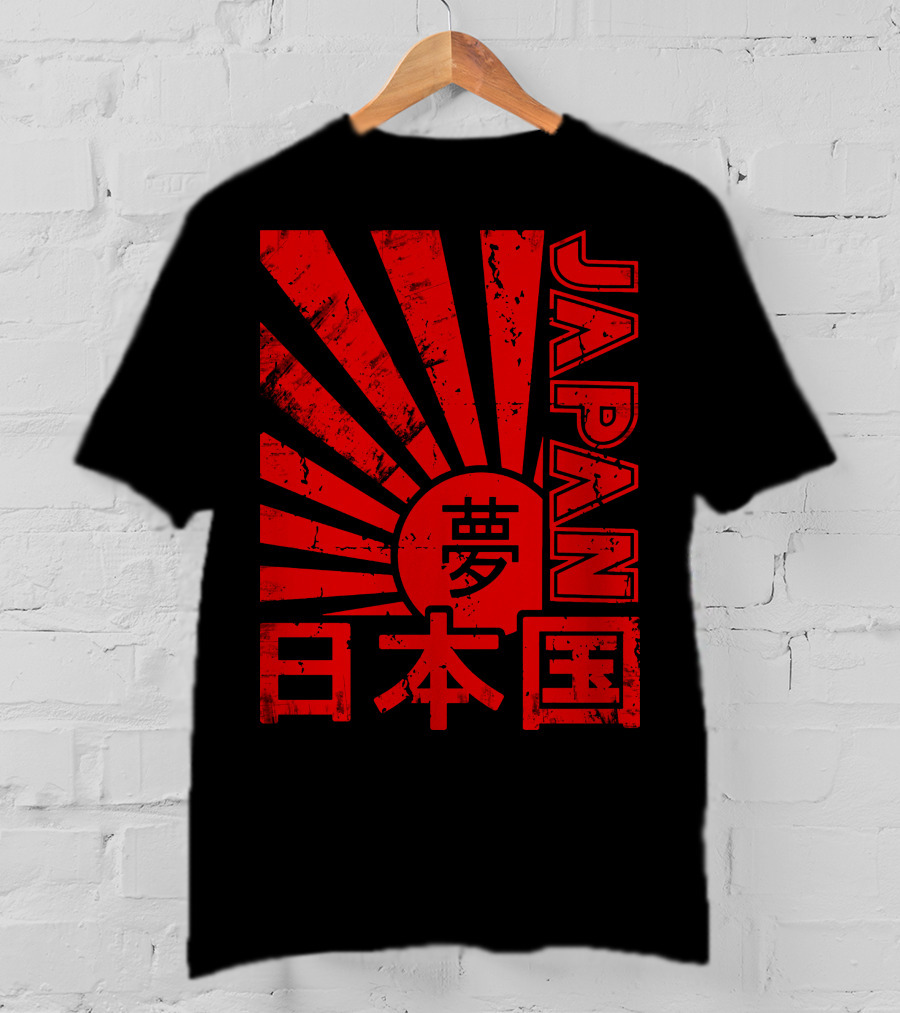 Japan Red Rising Sun Kanji T-Shirt