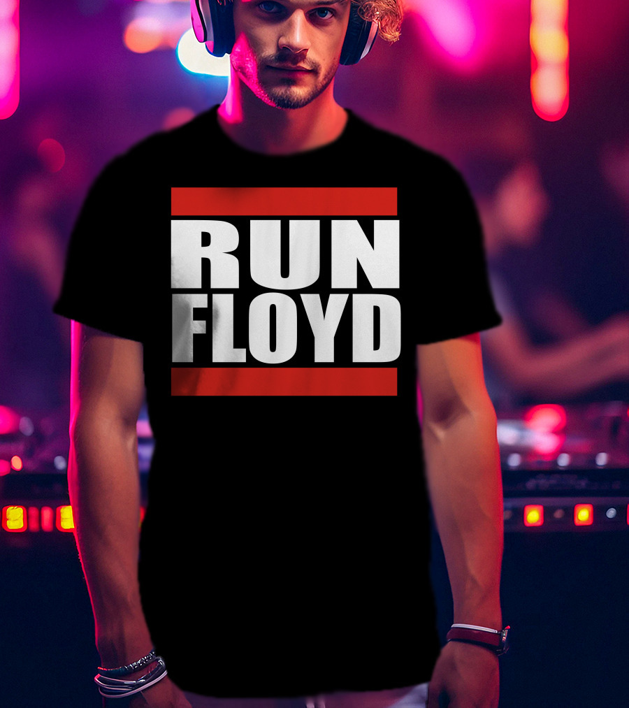 Run Floyd 90S Hip Hop Iconic Style Logo Influence T-Shirt