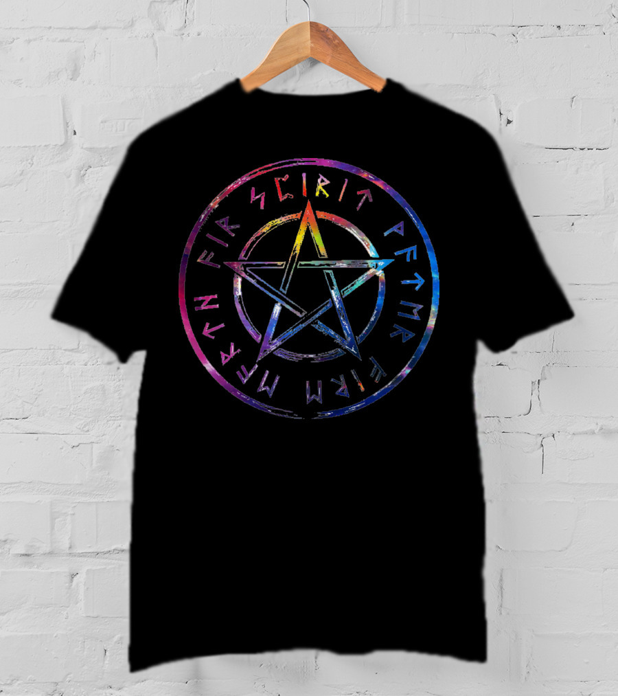 Runes Of Magic Spirit Fire Water Earth Pentacle T-Shirt