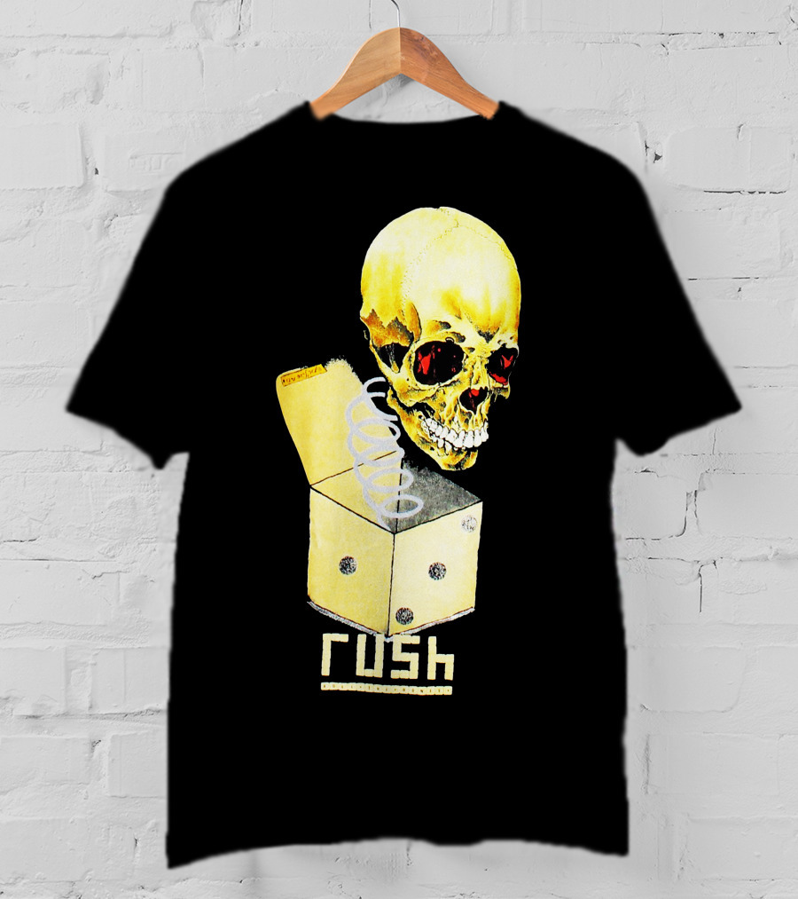 Rush Pushead Skull Springing From Dice Box T-Shirt