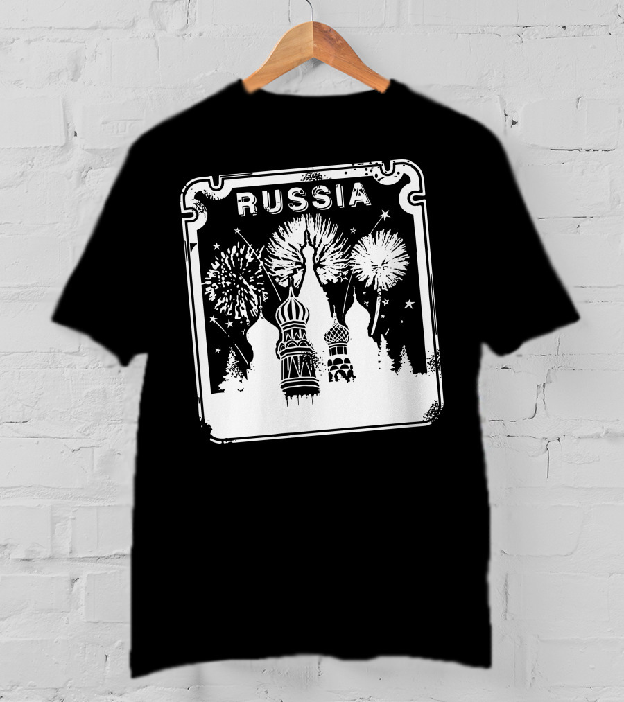 Russia Saint Basil's Cathedral Fireworks T-Shirt
