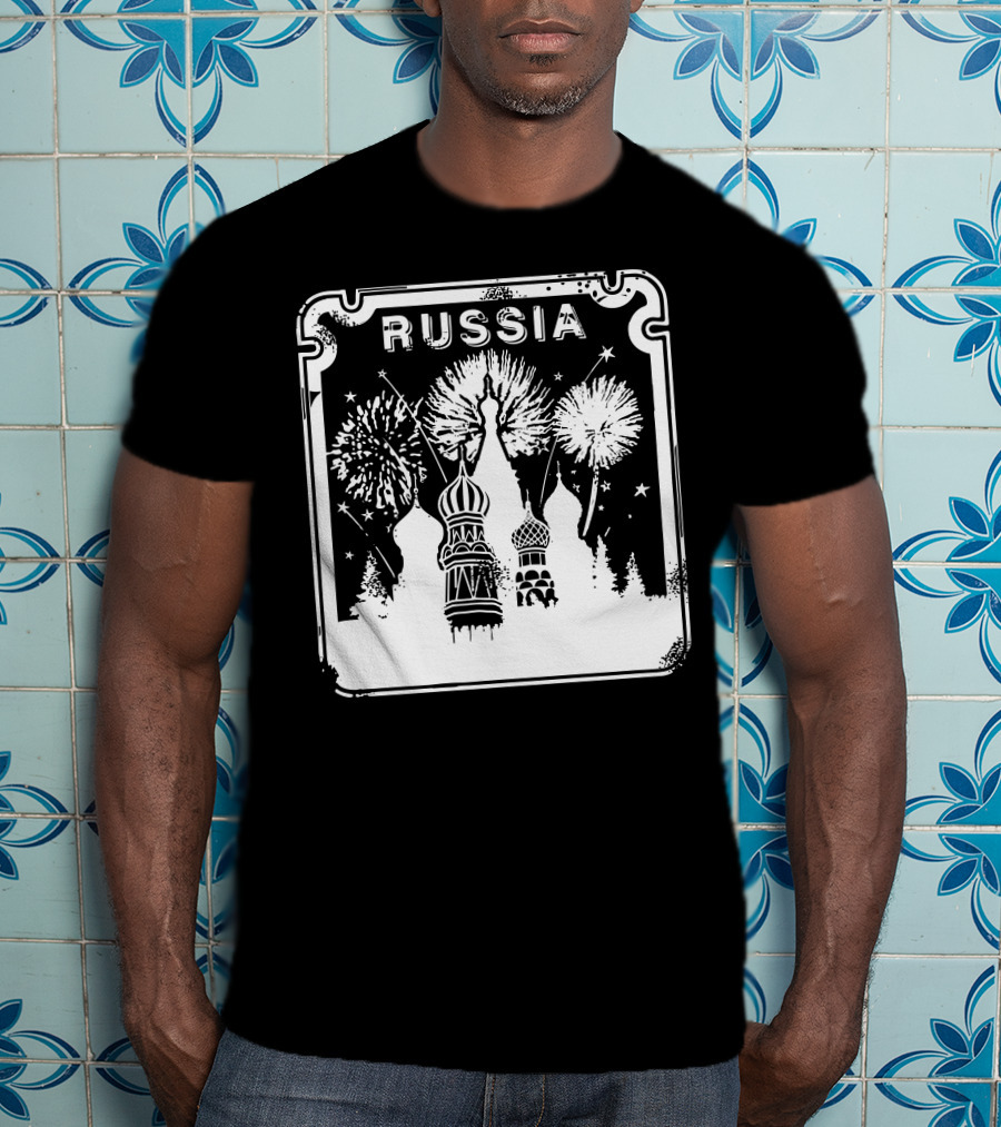 Russia Saint Basil's Cathedral Fireworks T-Shirt