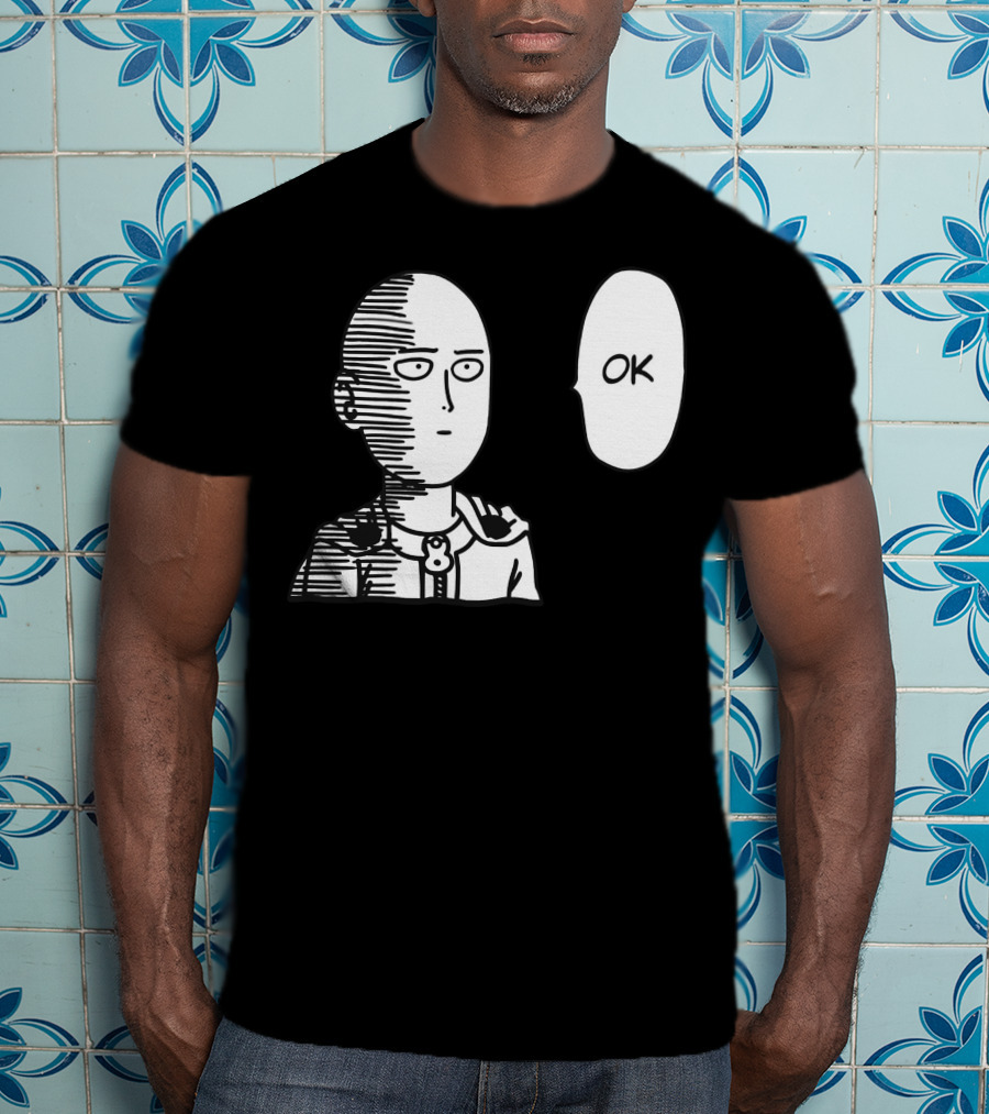 Saitama OK Manga Style Face Expression T-Shirt