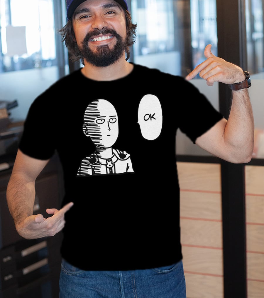 Saitama OK Manga Style Face Expression T-Shirt