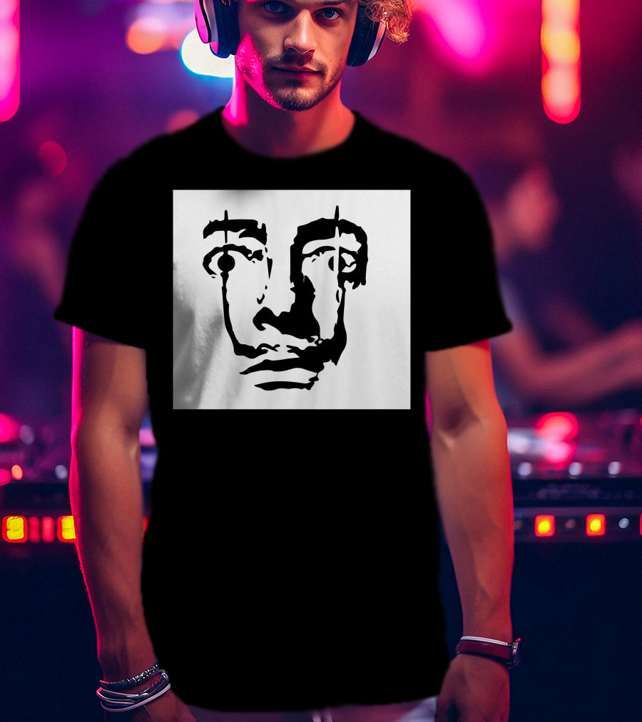 Salvador Dali Face Surrealist Artist Iconic Portrait Elements T-Shirt