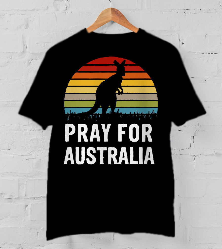 Pray For Australia Kangaroo Sunset T-Shirt