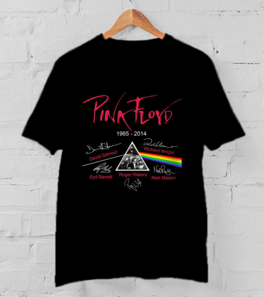 Pink Floyd Memories 1965-2014 Signatures And Dark Side Of The Moon Prism T-Shirt