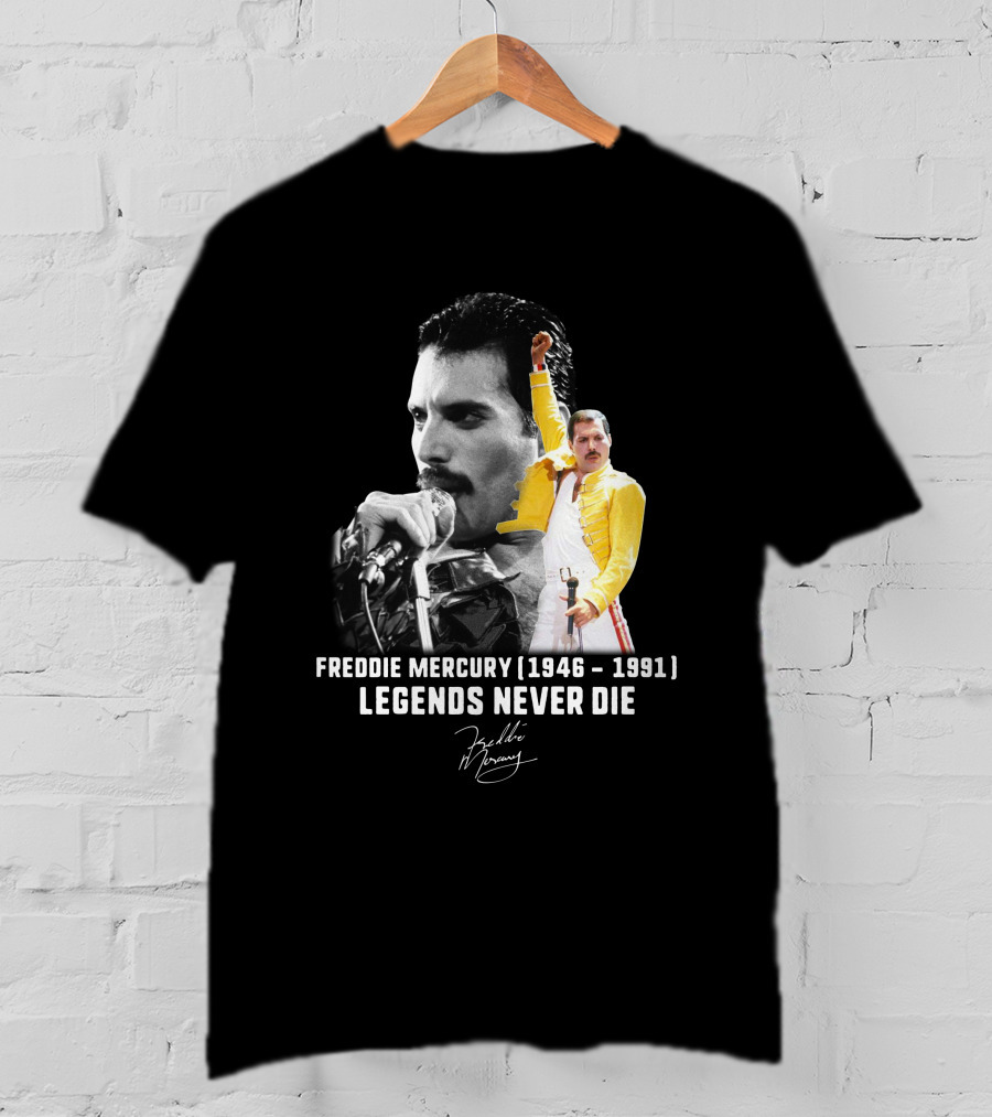 Freddie Mercury 1946-1991 Legends Never Die Signature T-Shirt