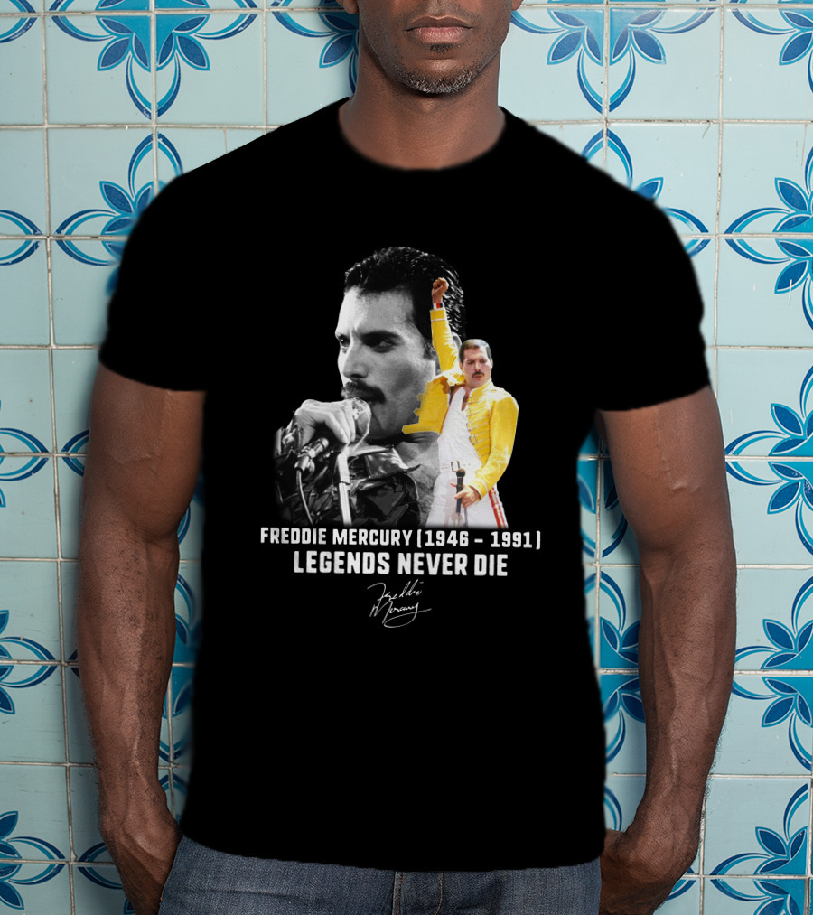 Freddie Mercury 1946-1991 Legends Never Die Signature T-Shirt