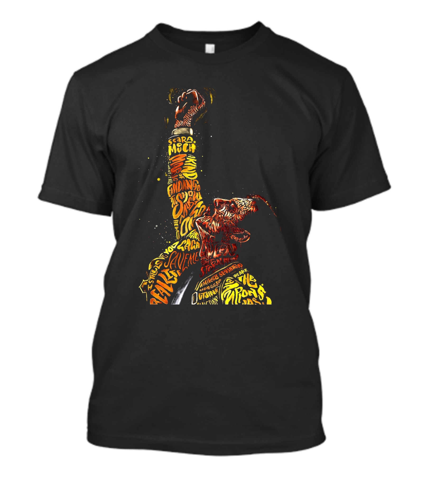Haro FM Queen Music Legends Tribute Typography T-Shirt