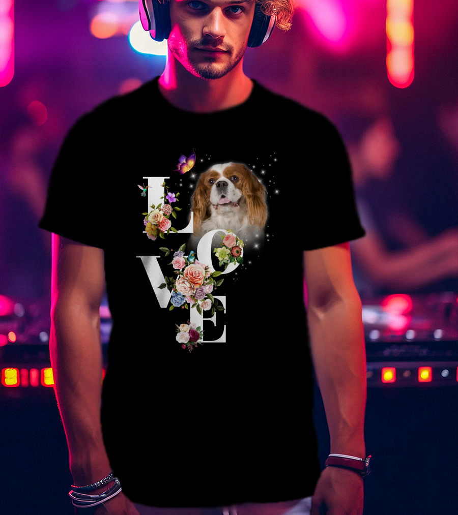 LOVE Spaniel Floral Butterfly Magic T-Shirt