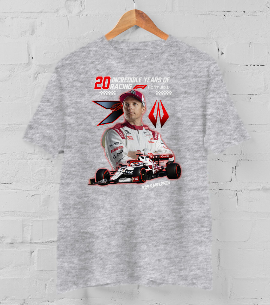 20 Incredible Years Of Racing Kimi Räikkönen Formula 1 T-Shirt