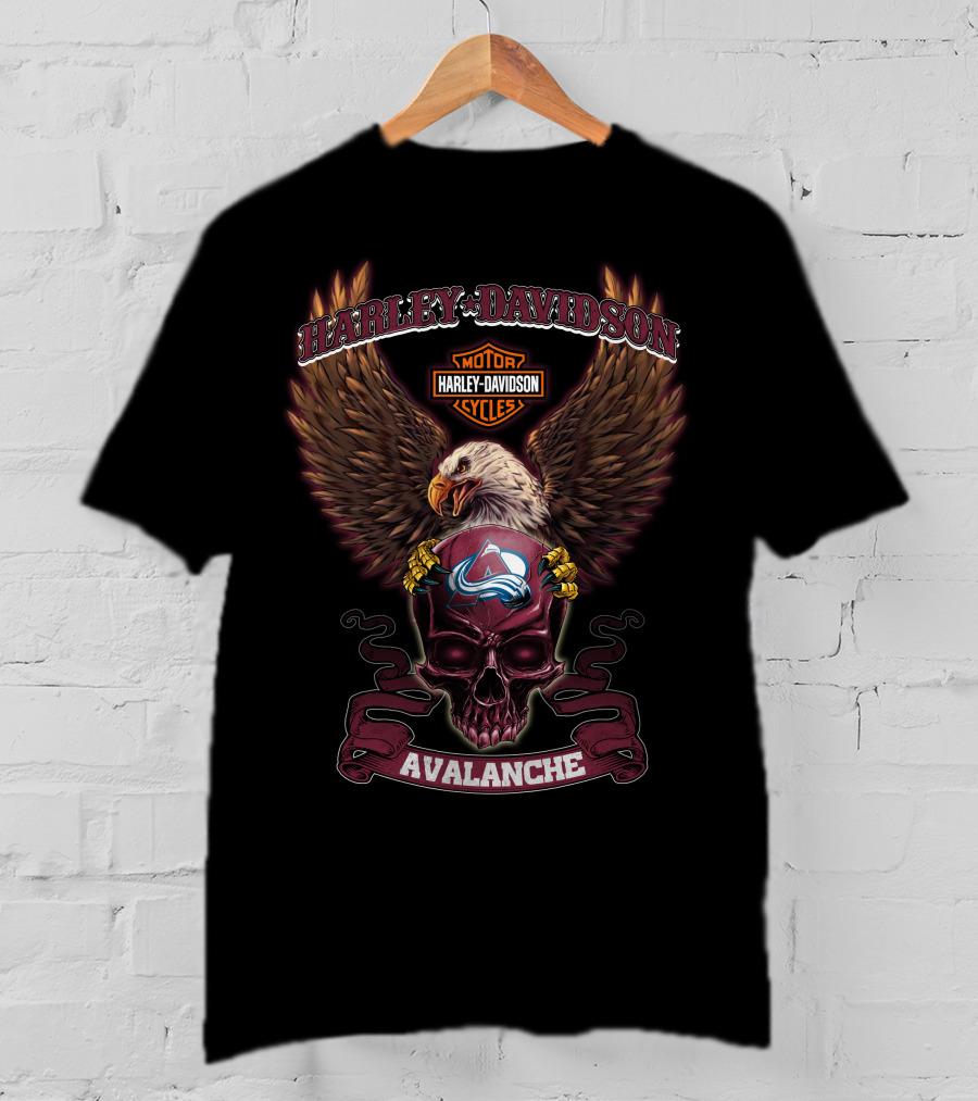 Harley Davidson Motor Cycles Avalanche Skull Eagle Colorado Hd03Nhl T-Shirt