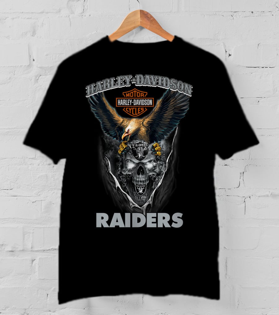 Harley Davidson Motor Cycles Eagle Skull Raiders Las Vegas Hd29Nfl T-Shirt