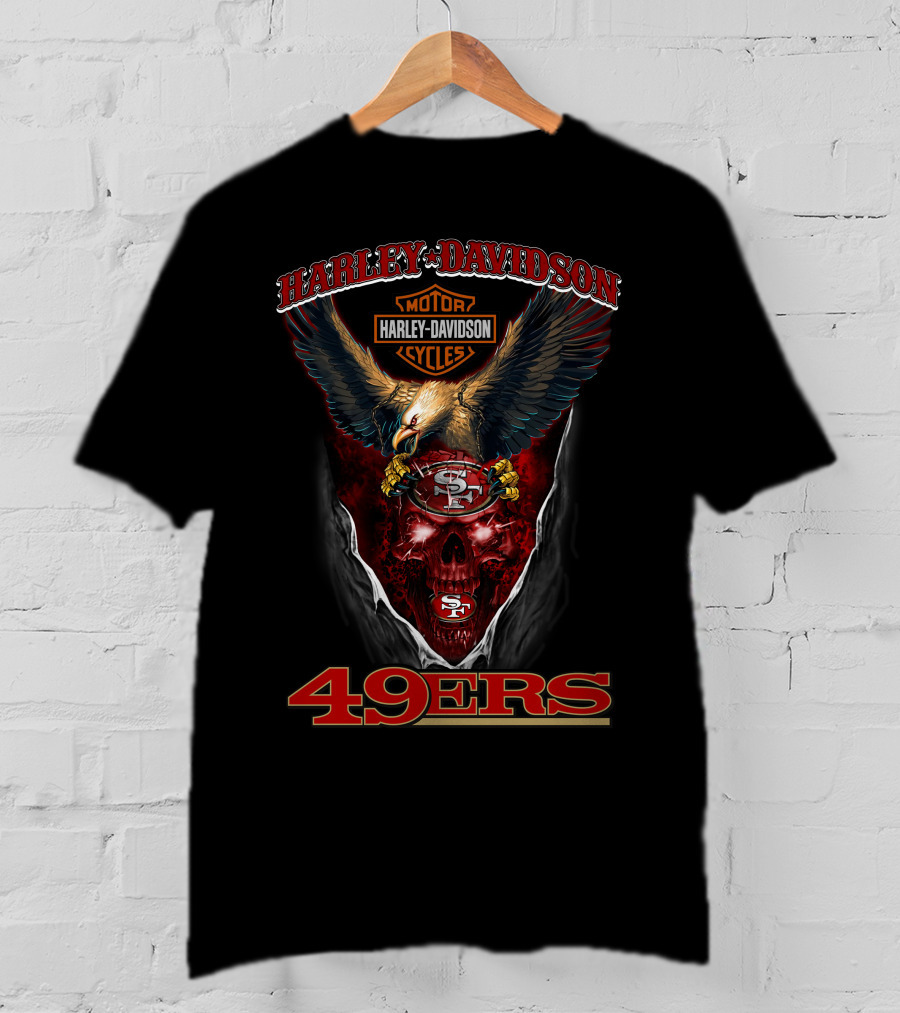 Harley Davidson San Francisco 49ers Eagle And Skull T-Shirt