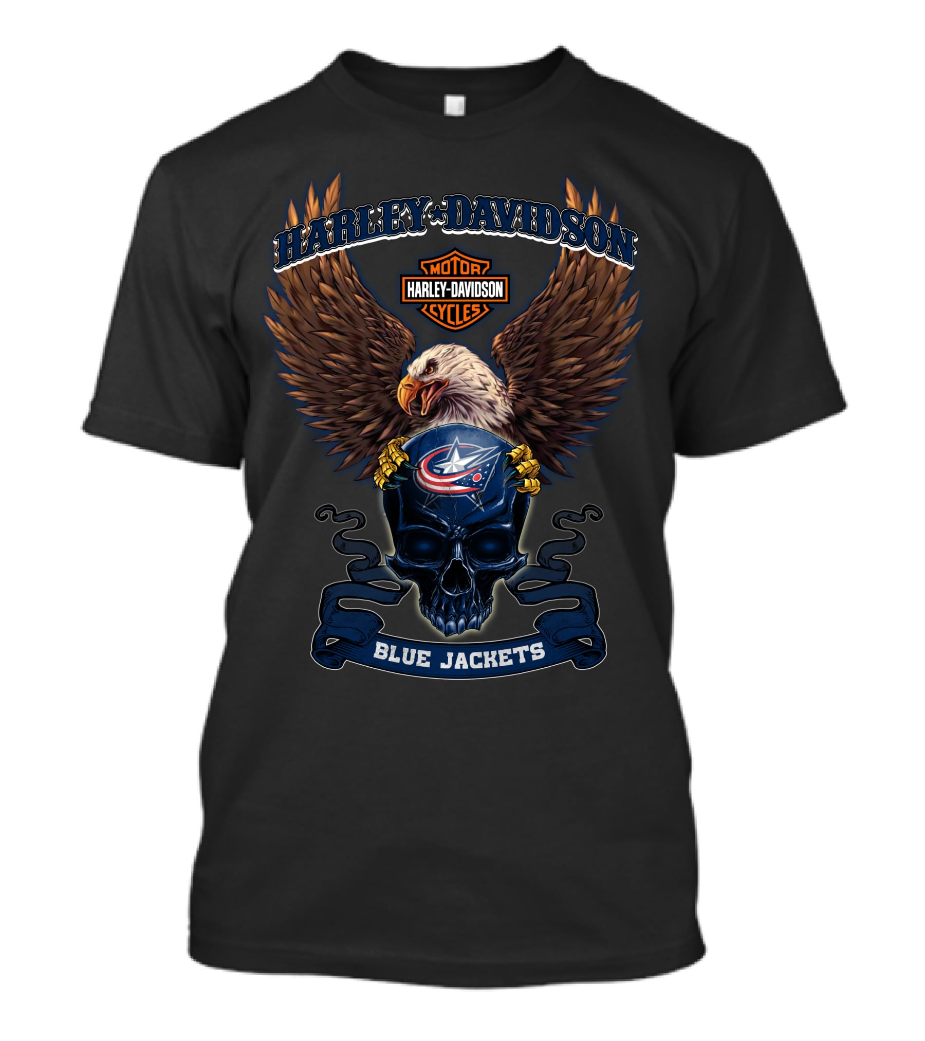 Harley Davidson Motor Cycles Blue Jackets T-Shirt