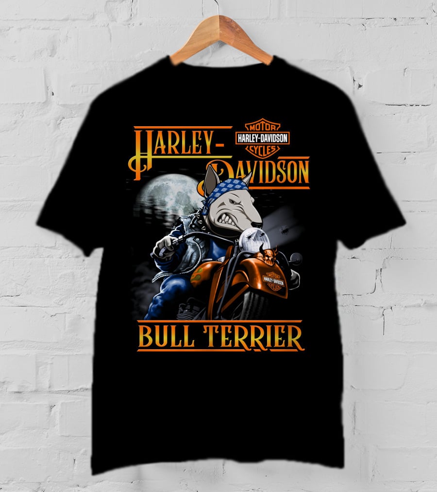 Harley Davidson Bull Terrier Motorcycles T-Shirt