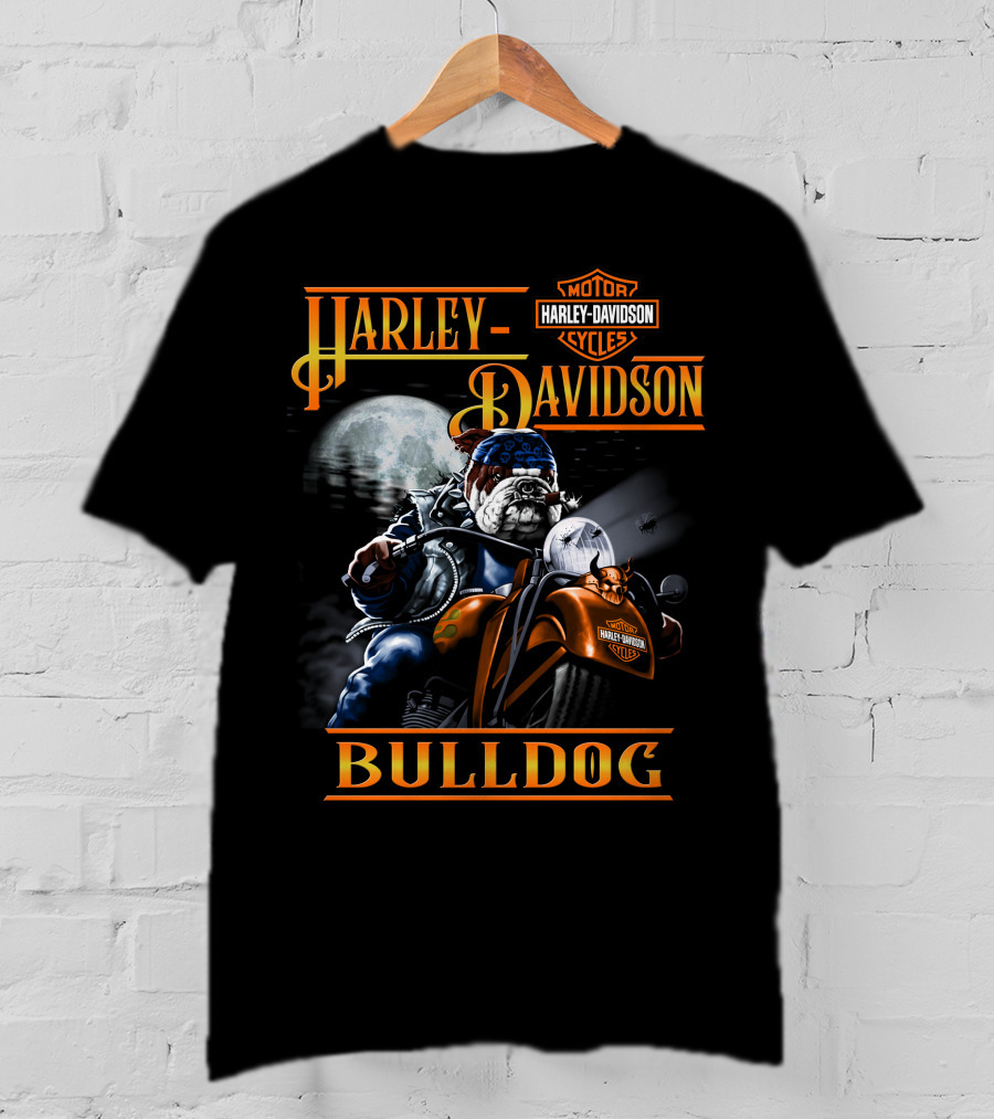Harley Davidson Bulldog Moonlight Ride T-Shirt