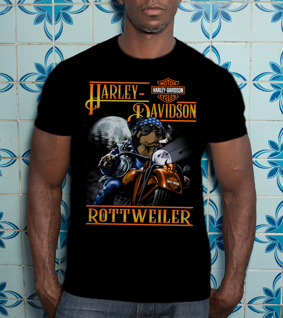 Harley Davidson Rottweiler Motorcycle Motor Cycles T-Shirt