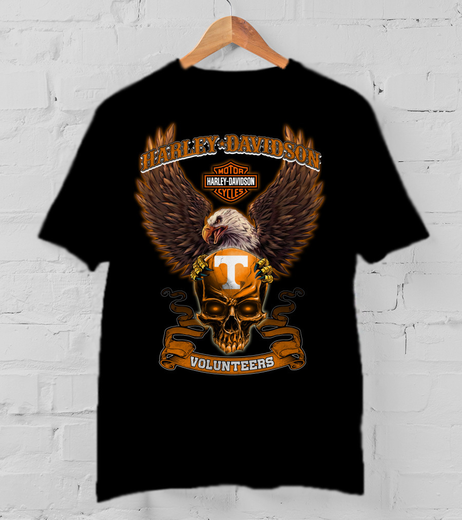 Harley Davidson Volunteers Tennessee Skull Eagle T-Shirt