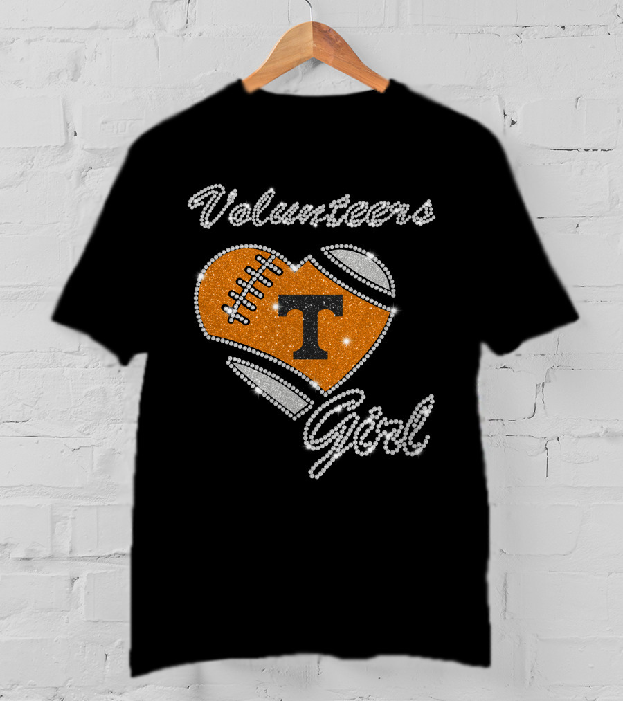 Volunteers Girl Heart Football T Tennessee Volunteers T-Shirt
