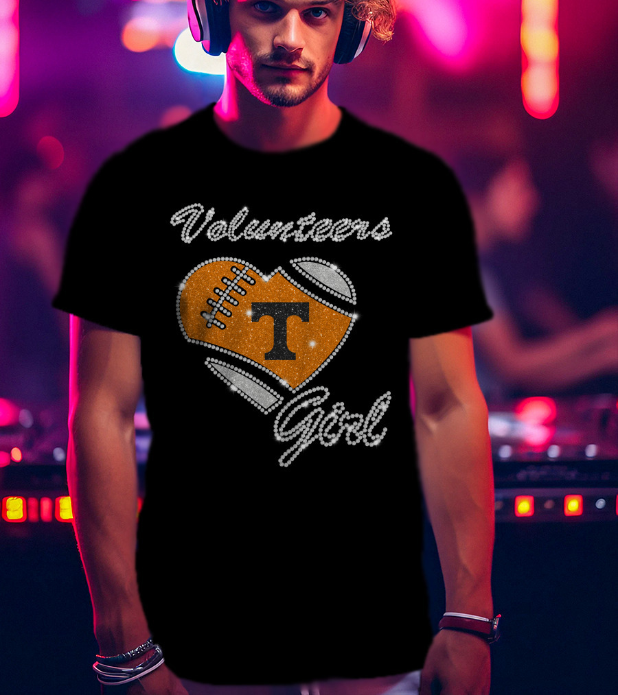 Volunteers Girl Heart Football T Tennessee Volunteers T-Shirt