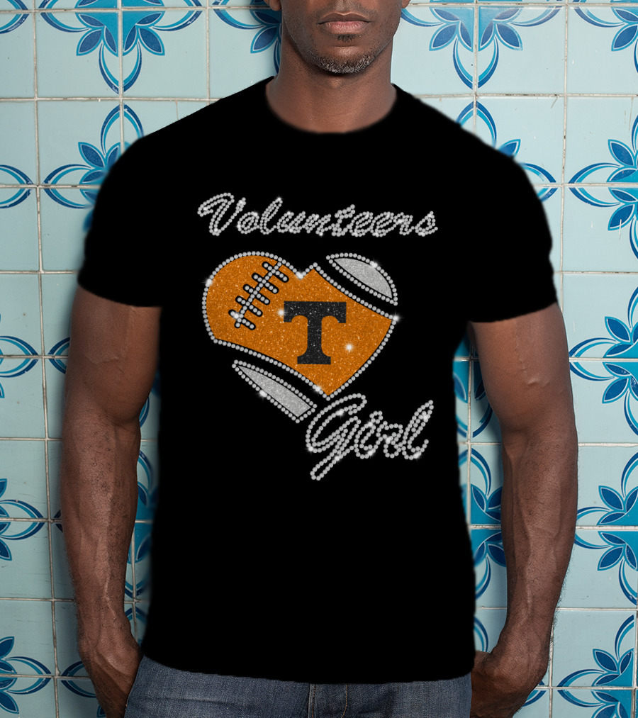 Volunteers Girl Heart Football T Tennessee Volunteers T-Shirt