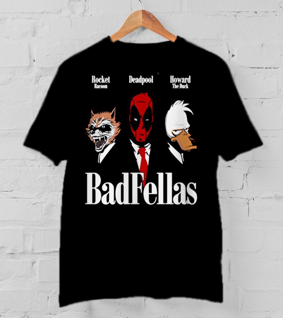 Badfellas Rocket Raccoon Deadpool Howard The Duck T-Shirt